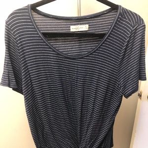 Abercrombie Tie Twist Tee Striped Navy Tee
